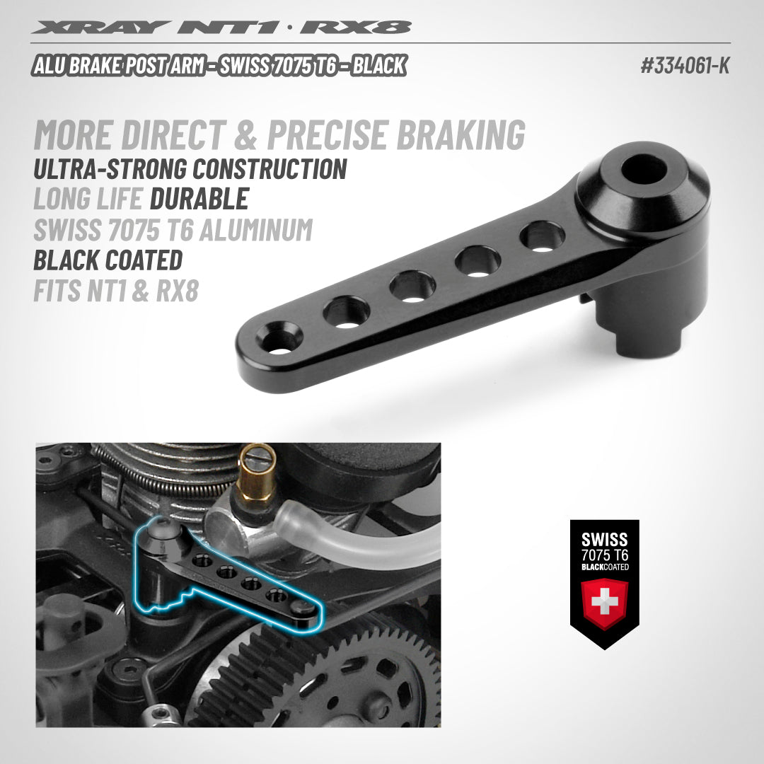 ALU BRAKE POST ARM - SWISS 7075 T6 - BLACK 334061-k