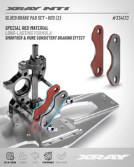 GLUED BRAKE PAD SET - RED (2)