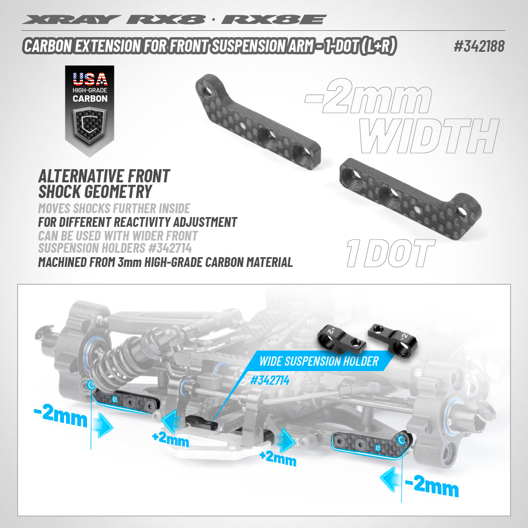CARBON EXTENSION FOR FRONT SUSPENSION ARM - 1-DOT (L+R)