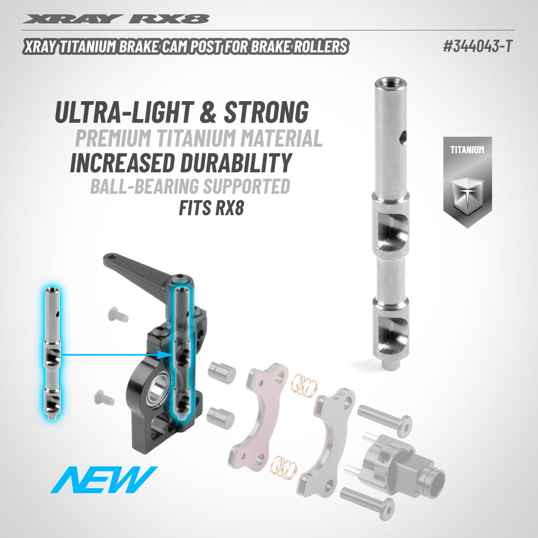 XRAY TITANIUM BRAKE CAM POST FOR BRAKE ROLLERS