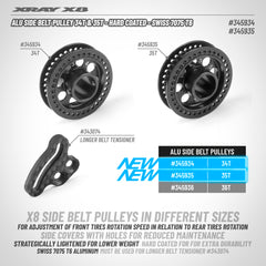 345934 X8 Alu Side Belt Pulley 34T - Hard Coated - Swiss 7075 T6