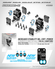 XRAY XB8 ALU REAR UPRIGHTS - MULTI-ADJUSTABLE - SET 350912
