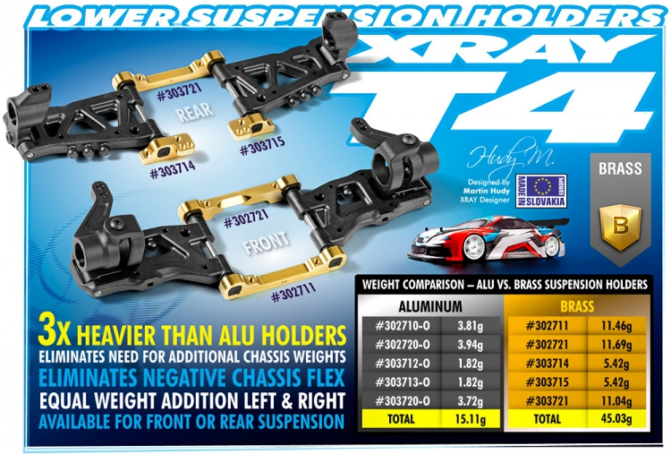 BRASS REAR LOWER 1-PIECE SUSPENSION HOLDER - REAR