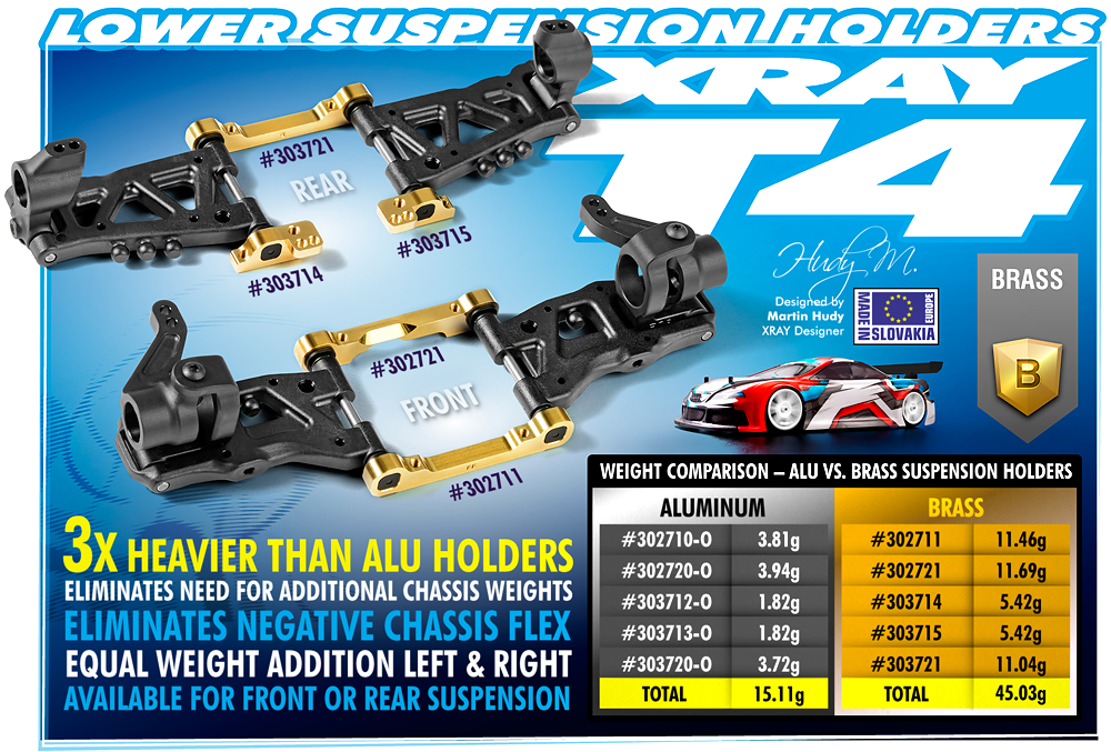 BRASS FRONT LOWER 1-PIECE SUSPENSION HOLDER - FRONT