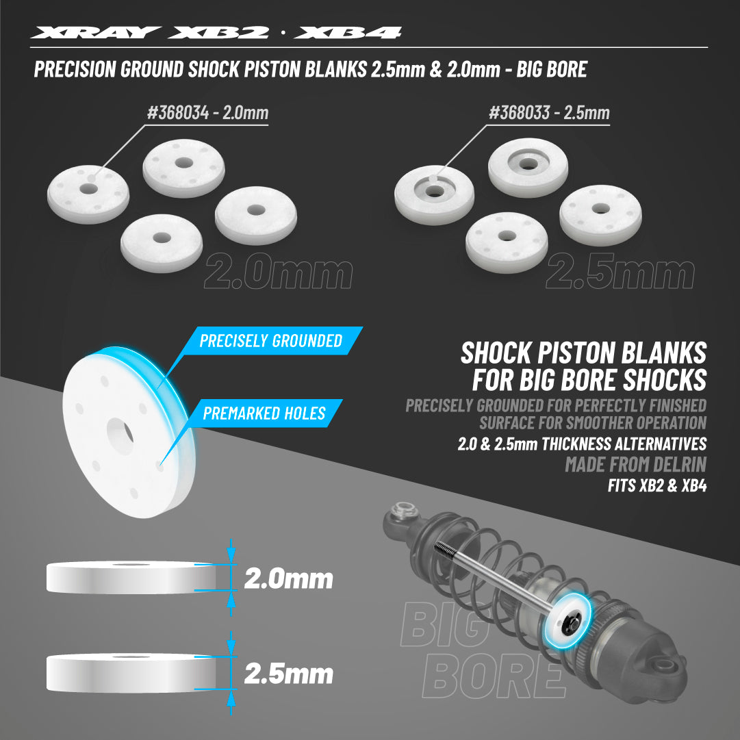 PRECISION GROUND SHOCK PISTON BLANKS 2.0MM - BIG BORE (4)