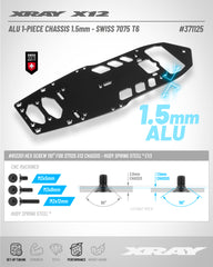 X12 ALU 1-PIECE CHASSIS FOR FLOATING SERVO - 1.5MM - SWISS 7075 T6