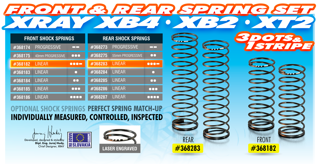 REAR SPRING-SET - 1 STRIPE & 3 DOTS (2)