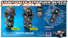 XB8'16 Composite Steering Block - Trailing Axle - Left