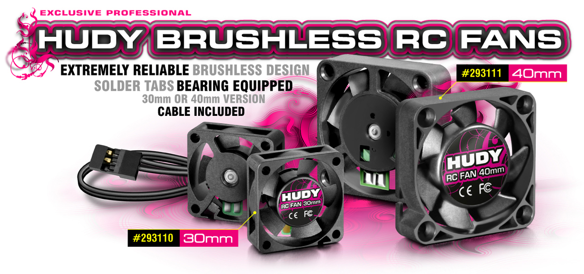 HUDY BRUSHLESS RC FAN 30MM - WITH EXTERNAL SOLDERING TABS.