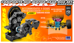 XB2 Composite Mid Motor Gear Box (4 Gears) – Narrow - Set