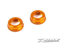 T4 ALU SHOCK CAP-NUT WITH VENT HOLE - ORANGE (2)
