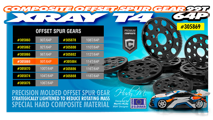 99T / 64 T4 Composite Offset Spur Gear