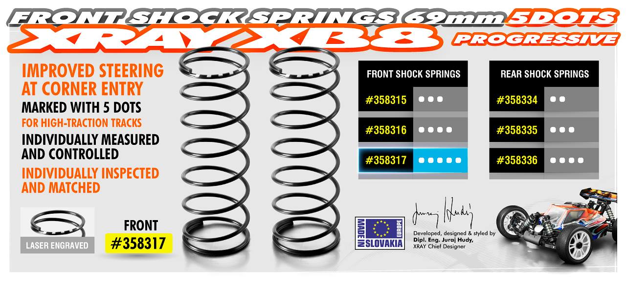 XRAY Front Spring 69mm - 5 Dots (2)
