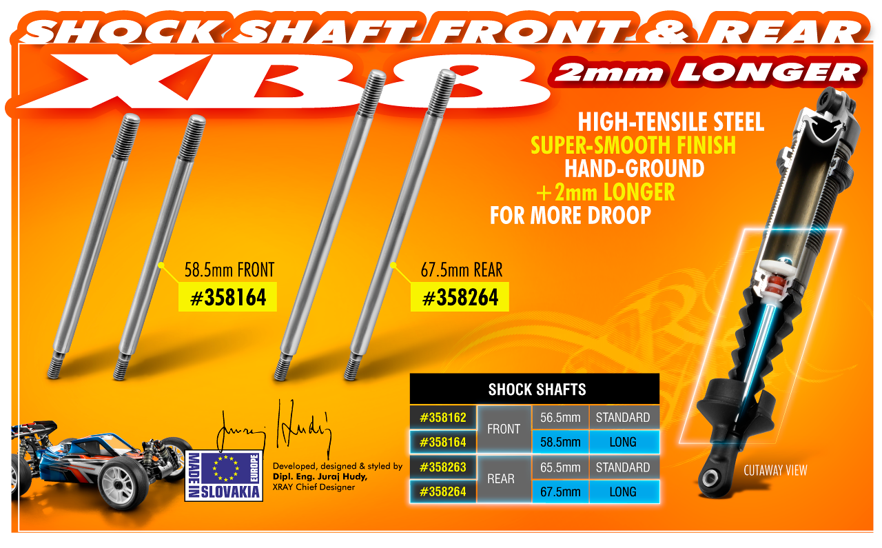 XB8 Rear Shock Shaft 67.5mm (2)