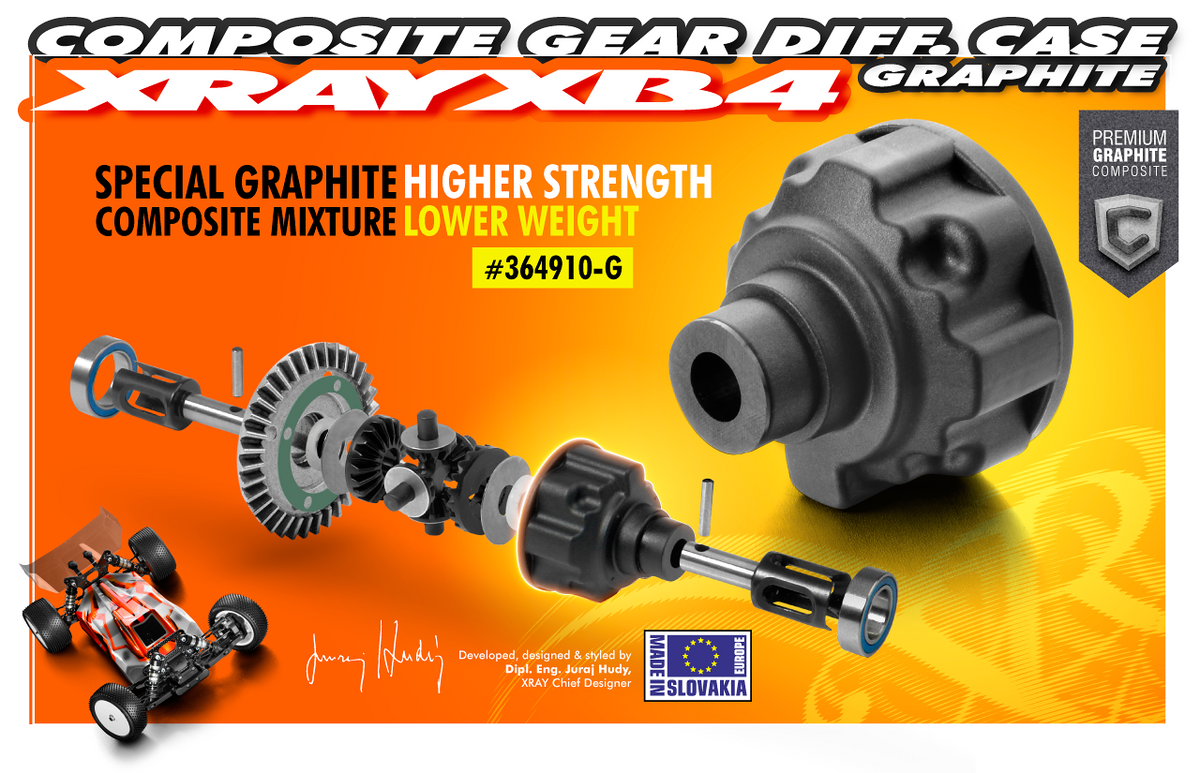 XB4 Composite Gear Differential Case - Graphite