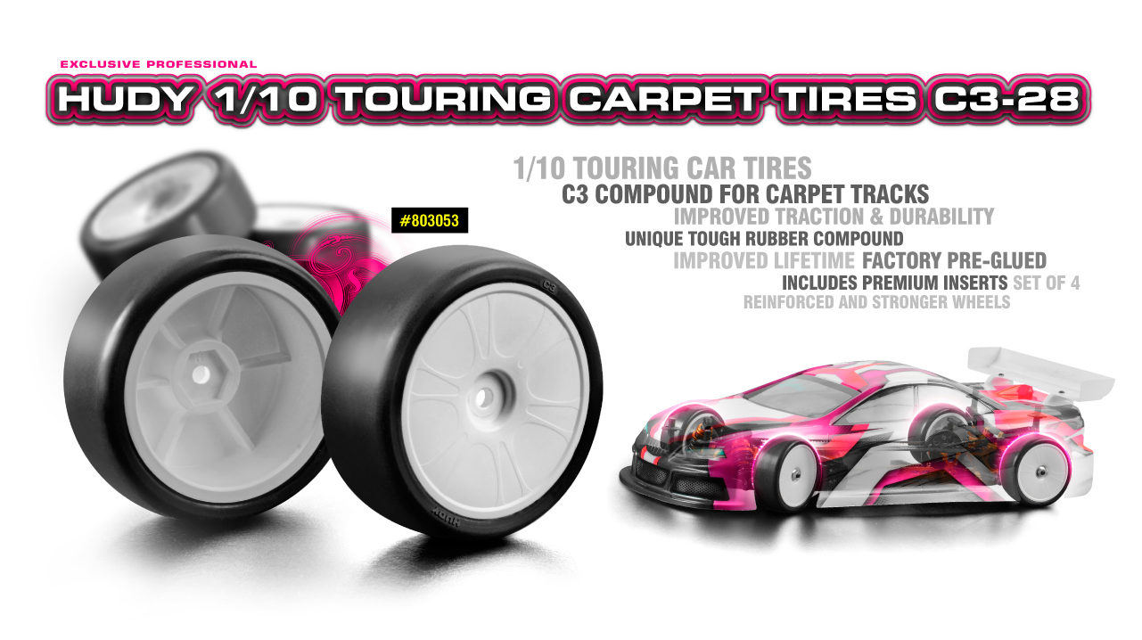 HUDY 1/10 TOURING CARPET TIRE C3-28 (4)