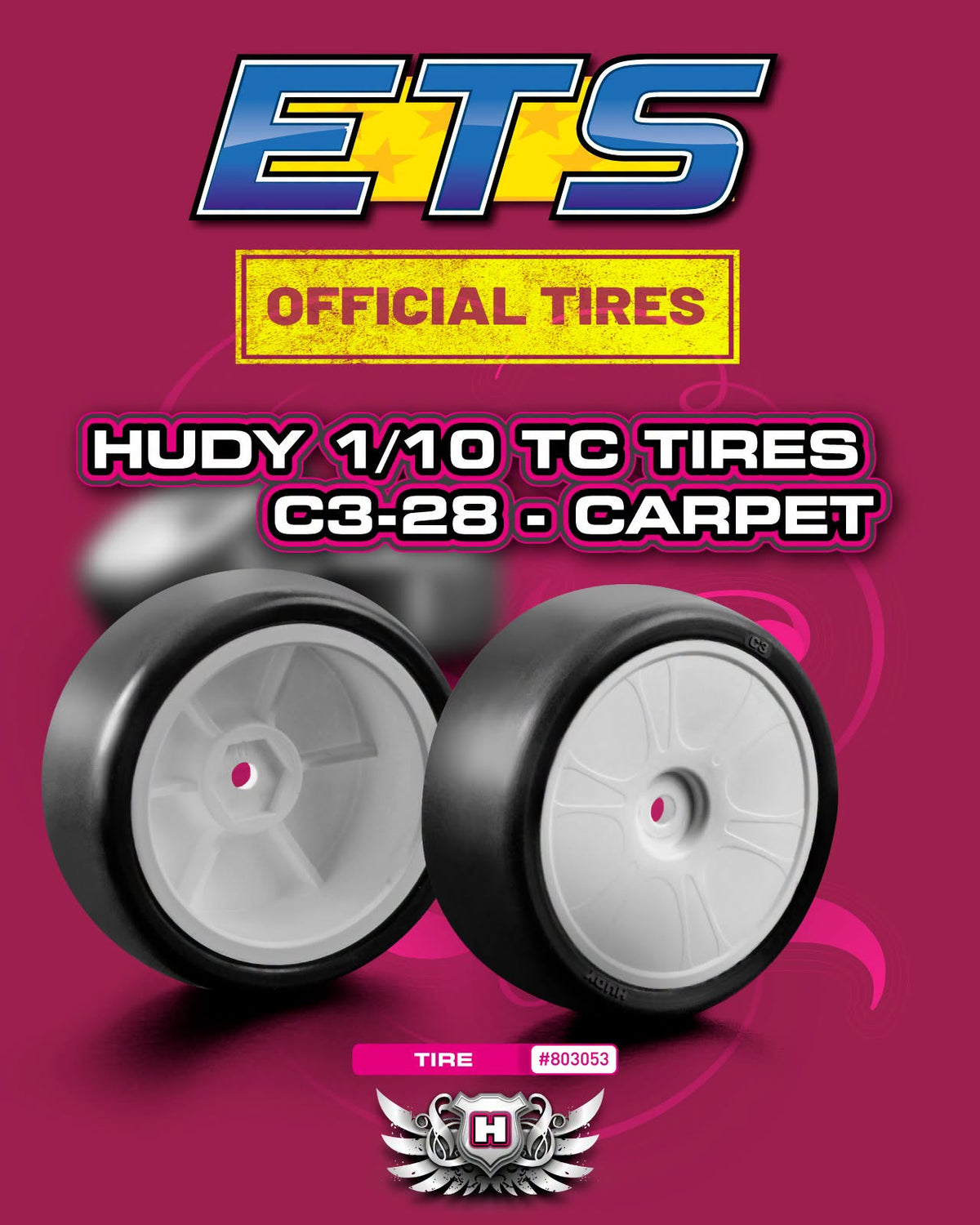HUDY 1/10 TOURING CARPET TIRE C3-28 (4) ETS tire