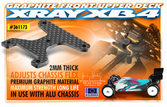 XRAY XB4 Graphite Front Upper Deck 2.0mm