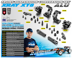 XRAY XT8 ALU FRONT SUSPENSION CONVERSION SET - V2