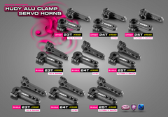 ALU CLAMP SERVO HORN - KO PROPO, JR, SANWA, AIRTRONICS - 2-HOLE - 23T