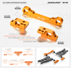 ALU REAR LOWER 1-PIECE SUSPENSION HOLDER - REAR - RR - LOW