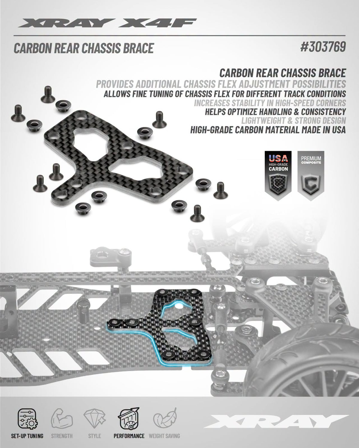 X4F'27 CARBON CHASSIS BRACE