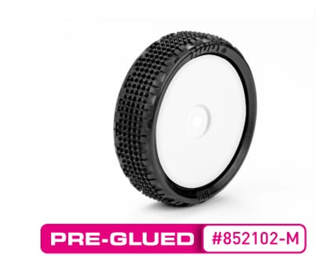 HUDY 1/10 OFF-ROAD PRE-GLUED TIRE 2WD FRONT CARPET - 102 - MEDIUM (2) HUDY SERIES / ØLSTED