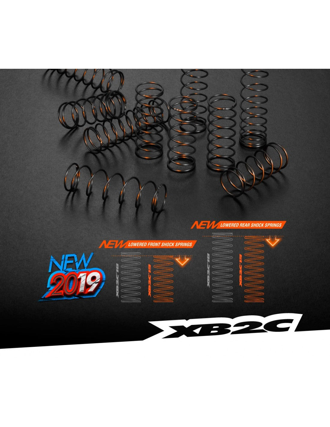 REAR SPRING-SET L 57MM - 3 DOTS (2)