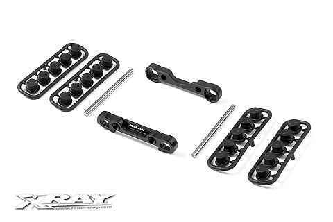 XB808 ALU FRONT LOWER SUSP. HOLDERS SET - SQUARE ADJ. ROLL-CENTER