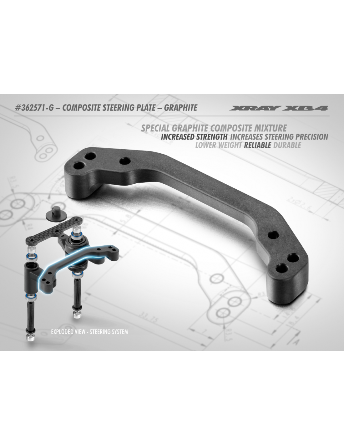 COMPOSITE STEERING PLATE - GRAPHITE