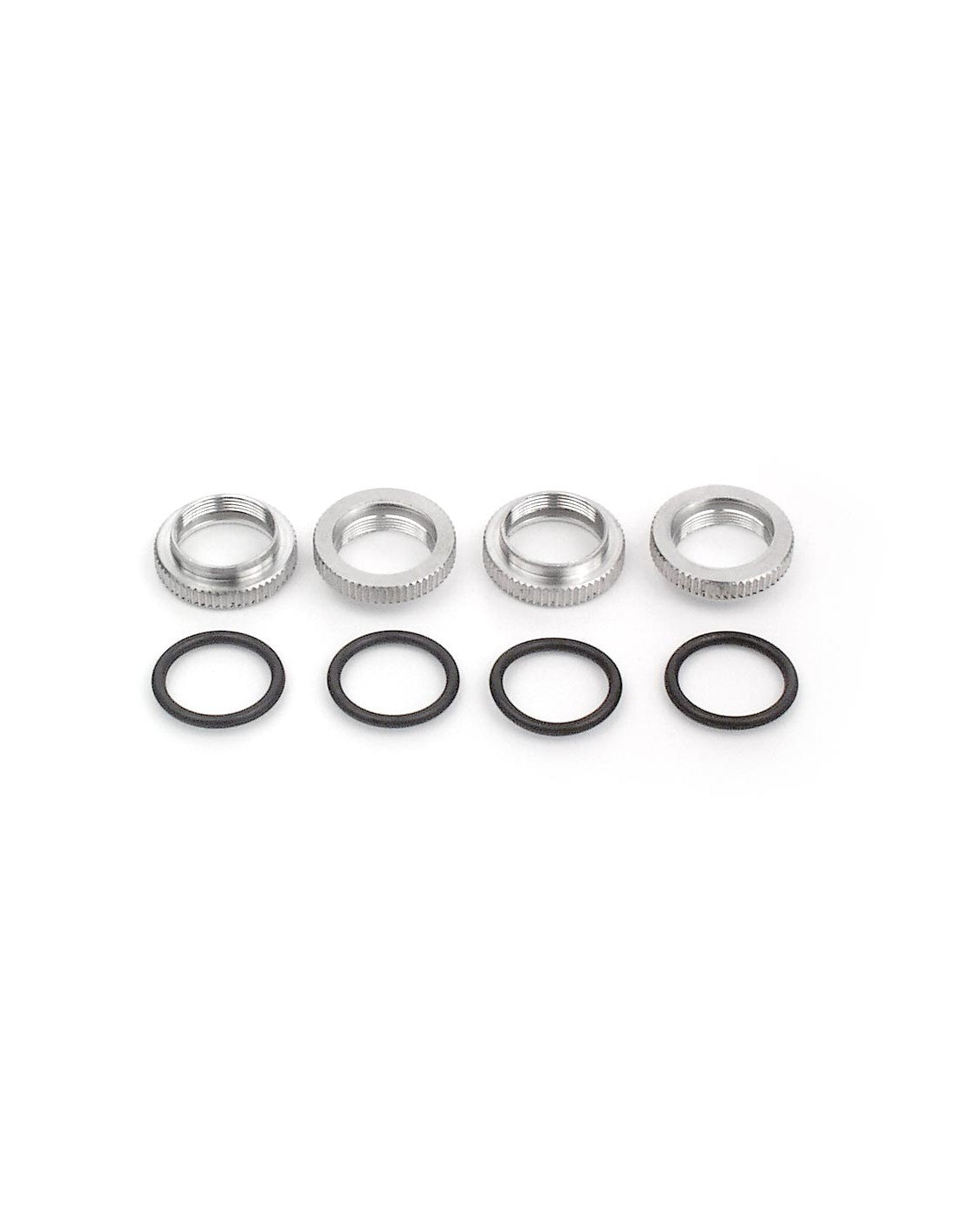 SHOCK ADJ. NUT ALU + O-RING  (4)