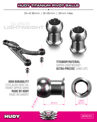 HUDY TITAN PIVOT BALL D=4.9 / S=5 / 3mm HEX (2)