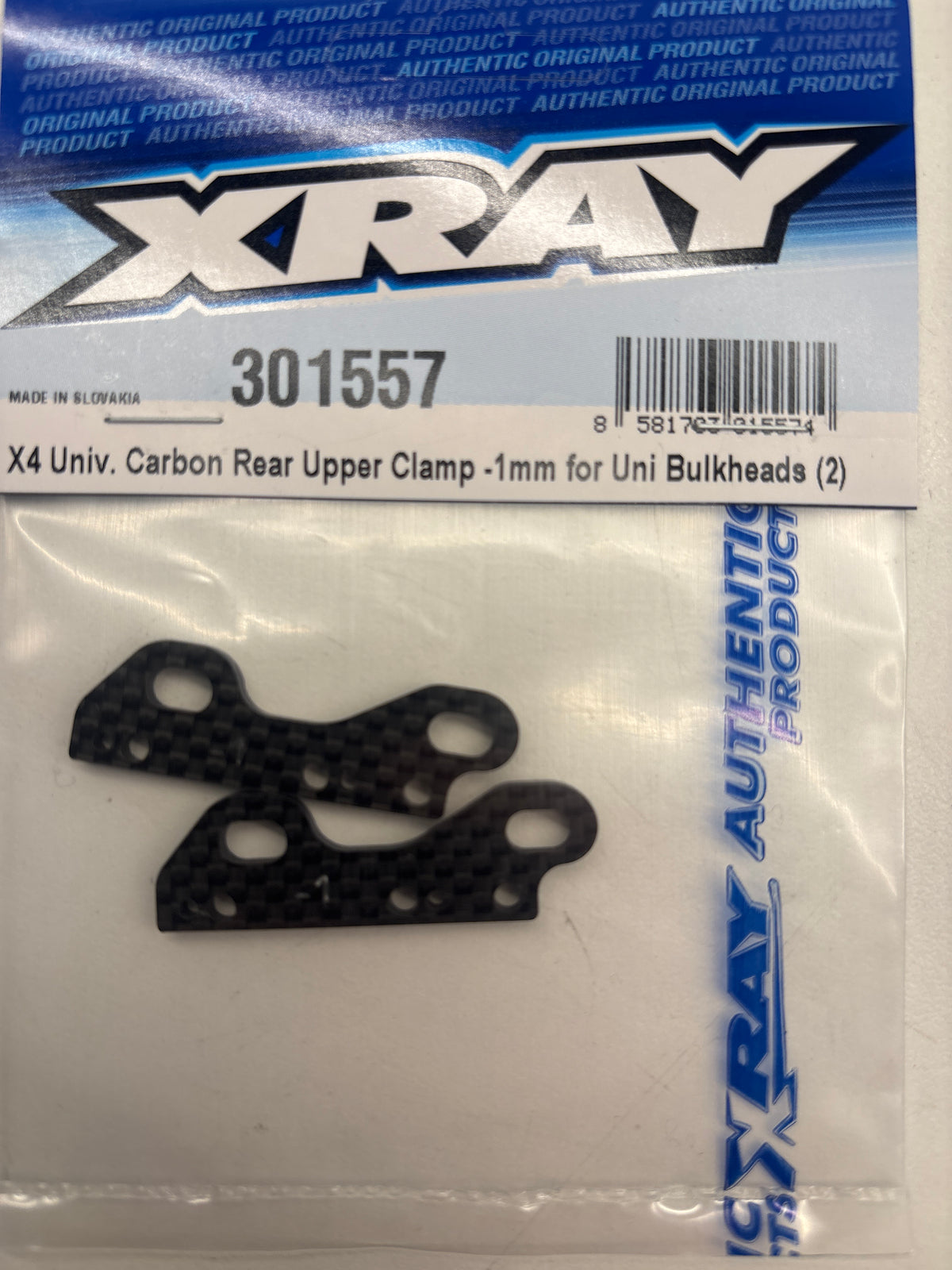 X4 UNIVERSAL CARBON UPPER CLAMP -1MM FOR UNI BULKHEADS (2)