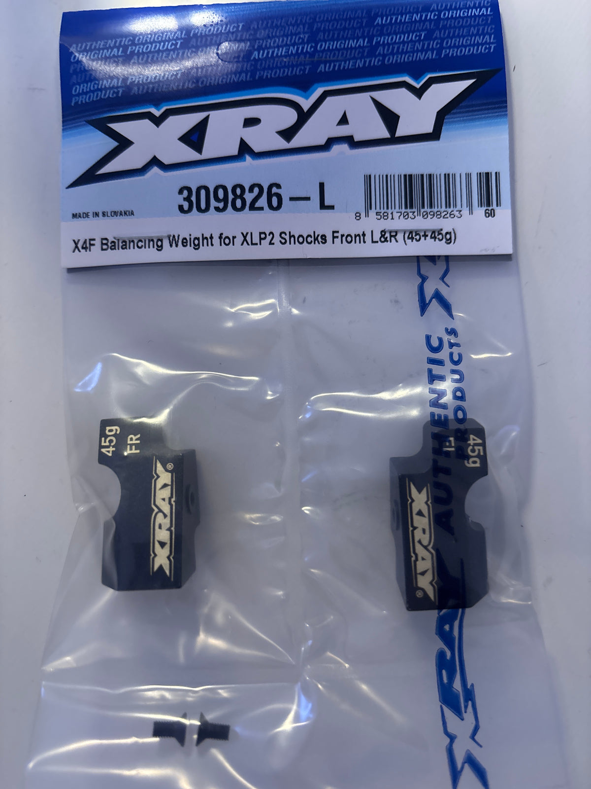 X4F BALANCING WEIGHT FOR XLP2 SHOCKS - FRONT L&R (45g+45g)