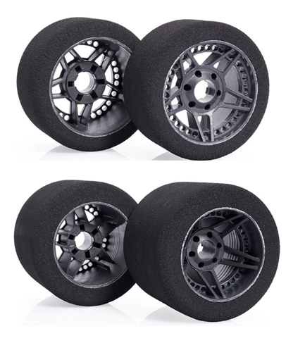 Matrix 1/8 FIVE carbon 32 og 35 Shore RC Model Tires 4 stk. (gule pakker)