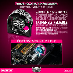 HUDY ALU RC FAN 30MM - BOTTOM MOUNT 2 HOLE