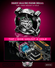 HUDY ALU RC FAN 30MM - TOP/SIDE MOUNT 4 HOLE