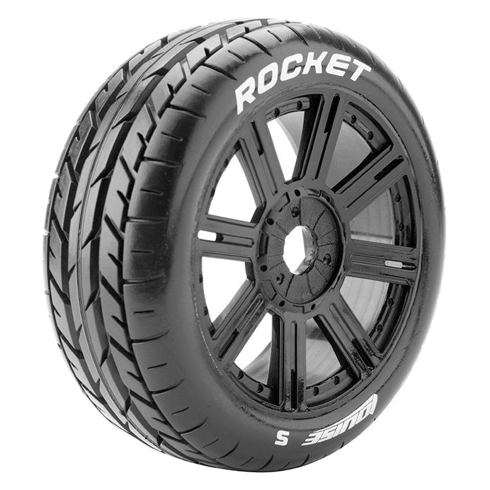 LOUISE RC WORLD Tire & Wheel B-ROCKET 1/8 Buggy Soft Black (2)