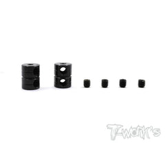 T-WORKS TA-108 Aluminum Double lock 2mm Bore Collar Ver.2 2pcs. TA108BK