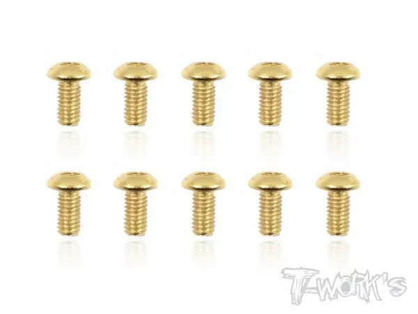 T-Works T-Work´s Gold Plated Steel Buttonhead Screw 3,0 x 6,0mm (10)