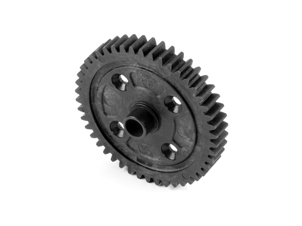COMPOSITE CENTER DIFF SPUR GEAR WITH MOULDED-IN STEEL BUSHING 46T - GRAPHITE