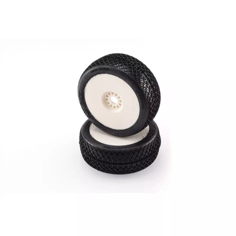 BUGGY 1/8 SAHARA CLAY GLUED ON WHITE RIMS (2) - 001-0553