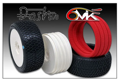 6MIK 1/8 DASH Blue tyres +BLACK Inserts + White Rims / MEGA (Pair)  LIM SELV.