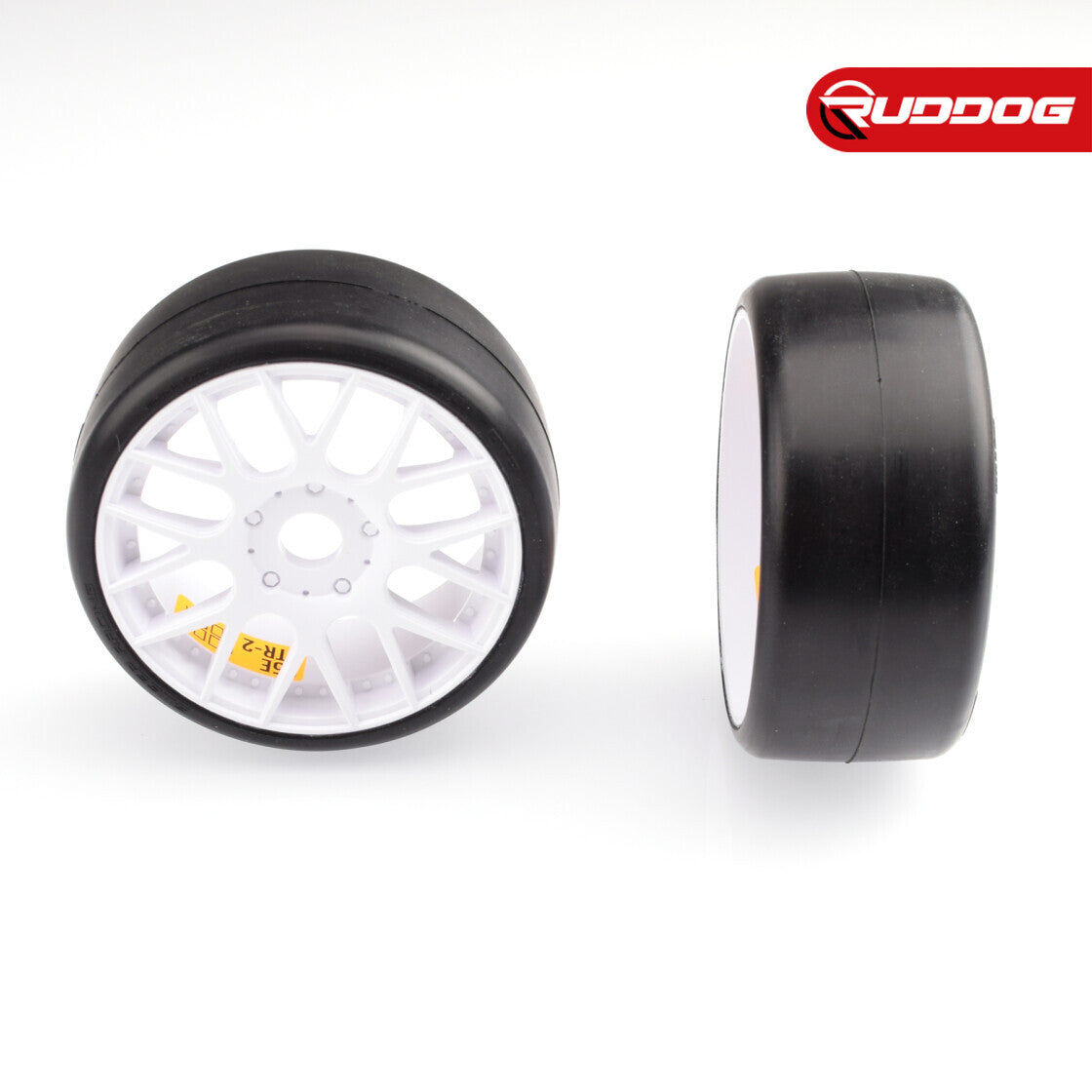Sweep 1:8 GT D40 Racing slick pre-glued tires 40deg Hard with EVO16 White wheels pair