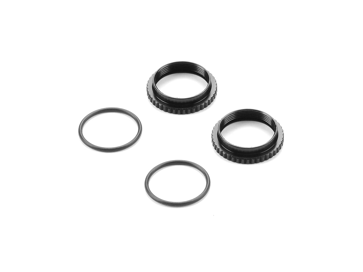 XLP ALU SHOCK ADJUSTABLE NUT - BLACK (2) 308046-k