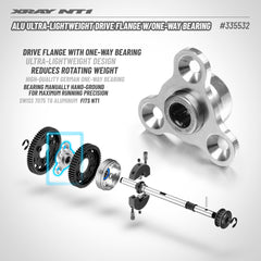 ALU ULTRA-LIGHTWEIGHT DRIVE FLANGE WITH ONE-WAY BEARING - 7075 T6